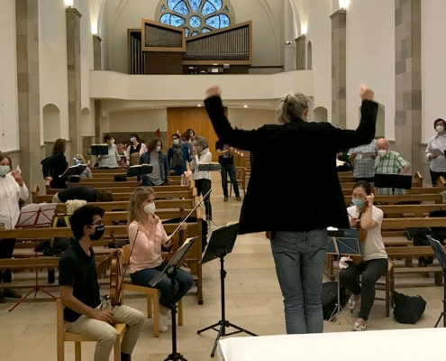 Probe in der Kirche