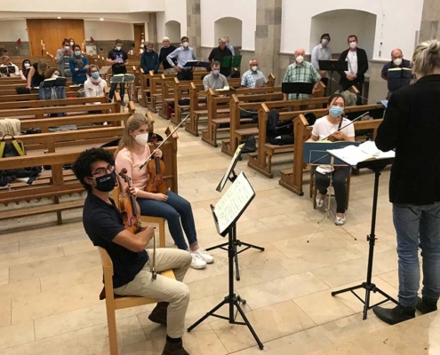 Probe mit Streichquartett