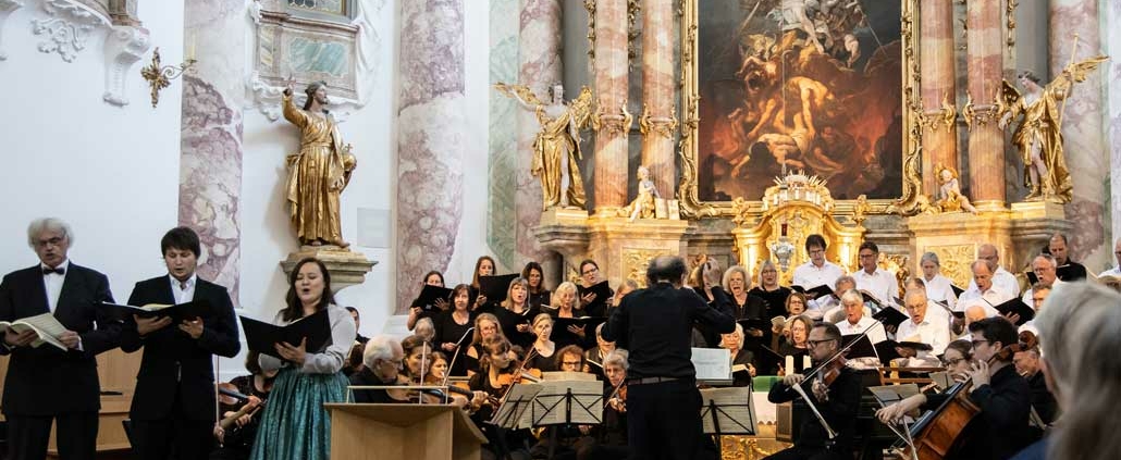 Konzertchor Münster, SängerInnen des Madrigalchors München, Kammerorchester Dieter Sauer, Dirigent Franz Brandel