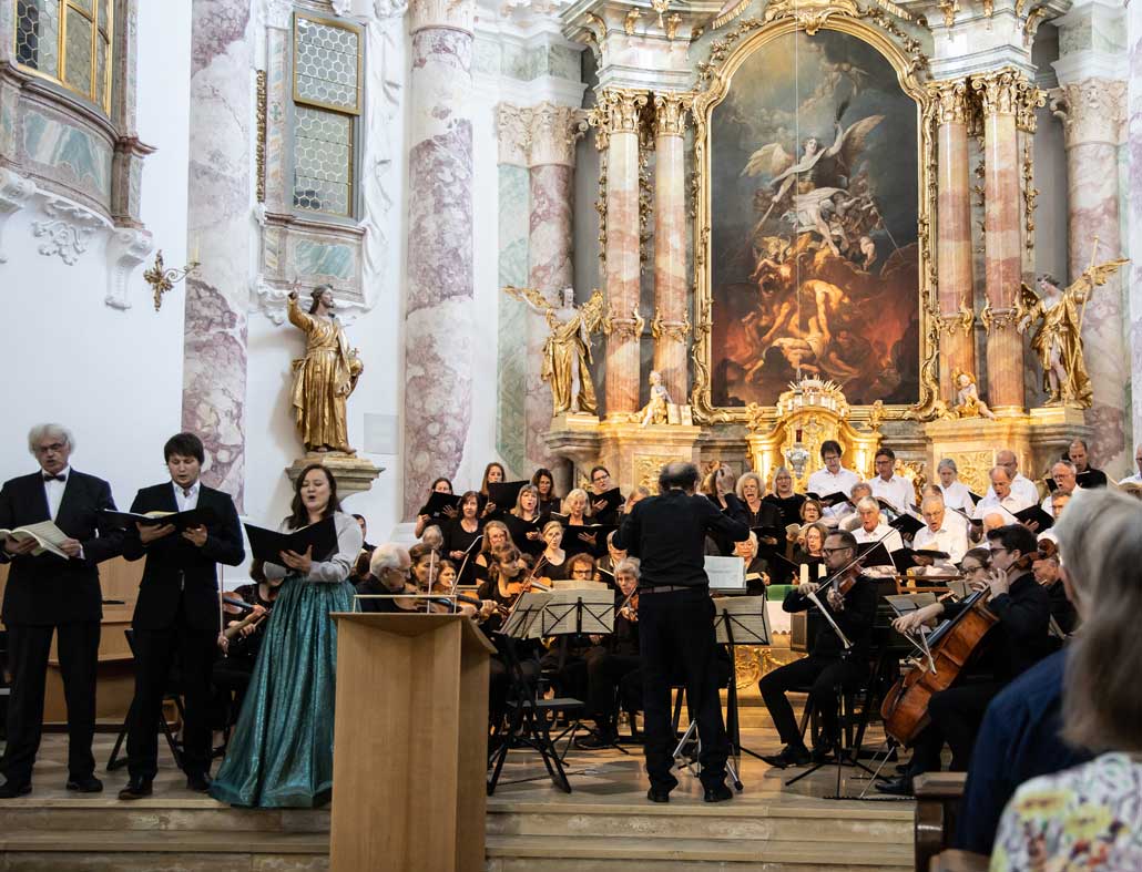 Konzertchor Münster, SängerInnen des Madrigalchors München, Kammerorchester Dieter Sauer, Dirigent Franz Brandel